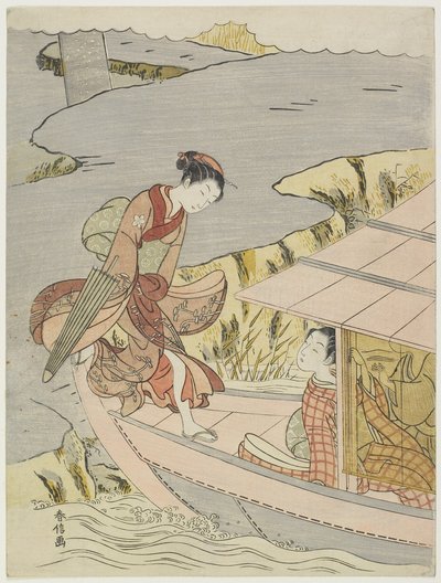Femme montant à bord d