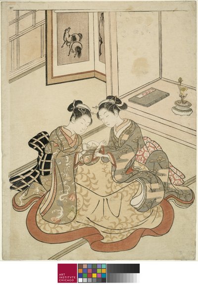 Jeunes femmes jouant au berceau du chat, vers 1767-68 - Suzuki Harunobu