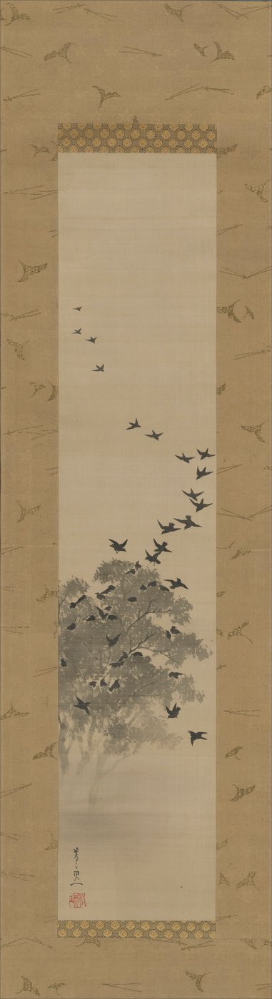 Oiseaux noirs - Suzuki Kiitsu