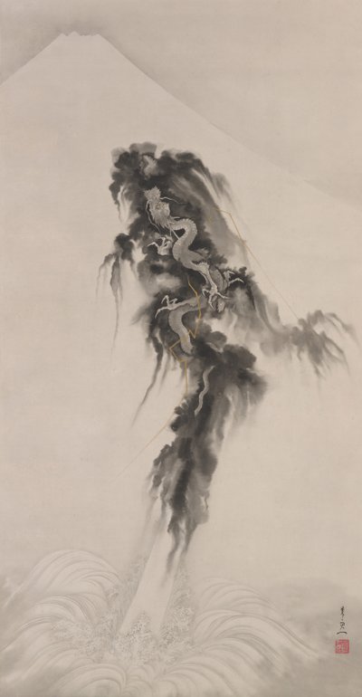 Dragon montant et Mont Fuji - Suzuki Kiitsu