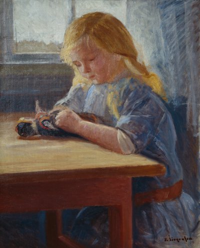 Fille jouant avec une poupée - Sven Jorgensen