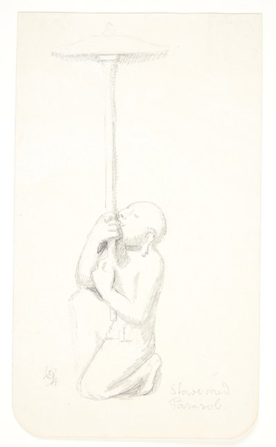 « Esclave avec parasol ». Feuille d