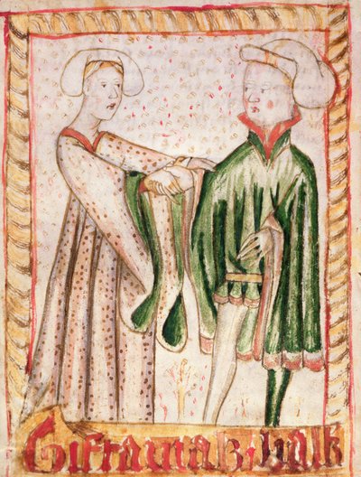 Un mariage, des codes de loi nationaux de Magnus Eriksson (1319-64) c.1450 - Swedish School