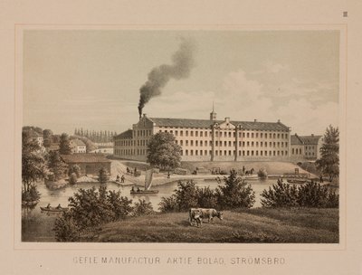 Filature de coton, Stromsbro, Suède, vers 1840 - Swedish School