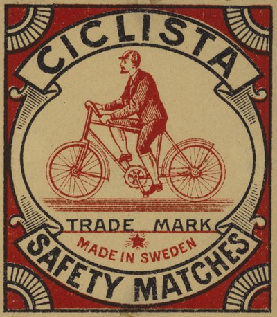 Étiquette pour allumettes de sécurité Ciclista - Swedish School
