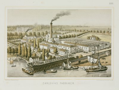 Usine textile, Carlsviks, Stockholm, Suède, c.1840 - Swedish School