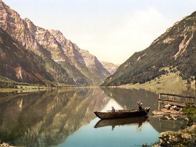 Klöntalersee, Glaris, Suisse, pub. c.1900 - Swiss Photographer
