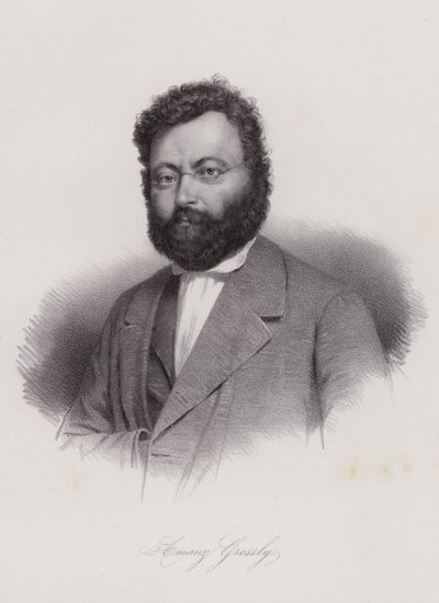 Amanz Gressly, géologue et paléontologue suisse (gravure) - Swiss School