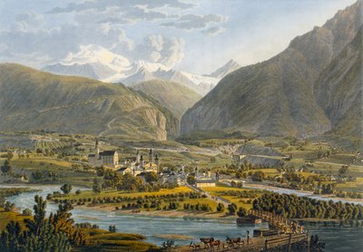 Brig sur le Rhône, Alpes bernoises, Suisse, 1819 - Swiss School