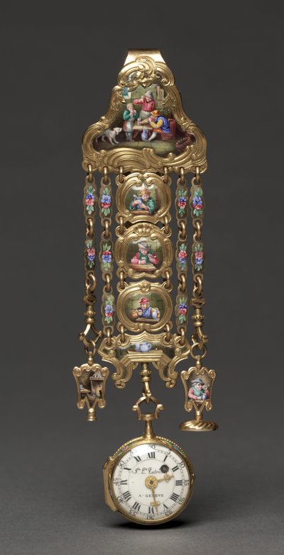 Montre Chatelaine, milieu des années 1800 (métal et émail) - Swiss School
