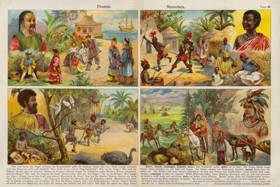 Peuples du monde (chromolithographie) - Swiss School