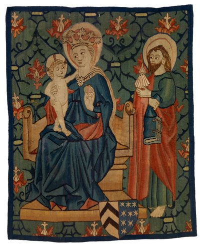 Fragment de tapisserie représentant la Vierge et l