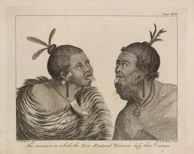 L.R.294.c.7, planche XVII Guerriers néo-zélandais - Sydney (after) Parkinson