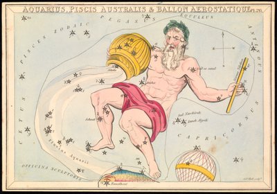Verseau, Poissons Australis et Ballon Aérostatique, vers 1825 - Sydney Hall