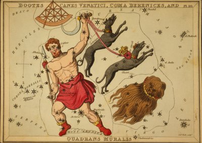 Bootes Canes Venatici, Coma Berenices, et Quadrans Muralis, Illustration de 
