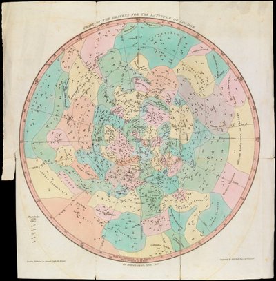 Carte des cieux pour la latitude de Londres, Urania