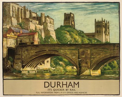 Affiche des chemins de fer britanniques faisant la publicité de Durham - Sydney Lee
