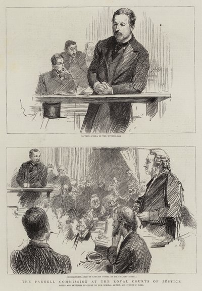 La commission Parnell aux Royal Courts of Justice - Sydney Prior (after) Hall