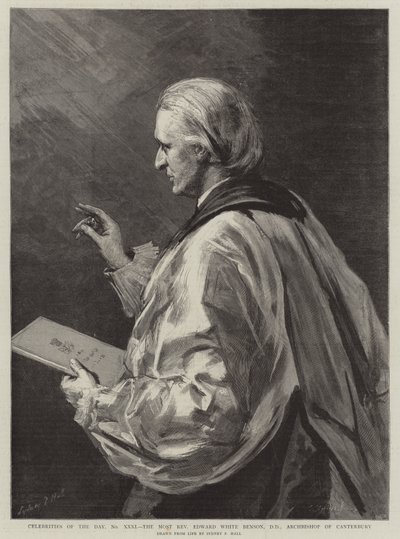 Célébrités du jour, No XXXI, le Très Révérend Edward White Benson, DD, Archevêque de Canterbury - Sydney Prior Hall