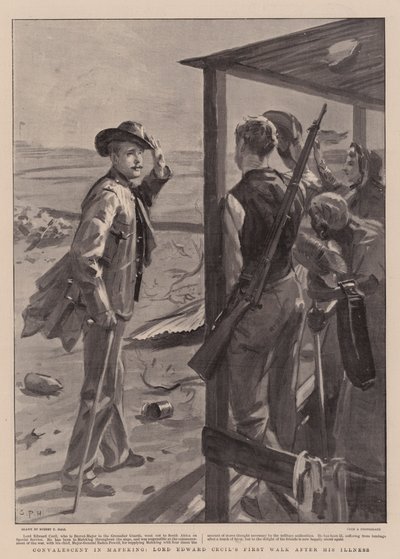 Convalescent à Mafeking, première marche de Lord Edward Cecil après sa maladie - Sydney Prior Hall