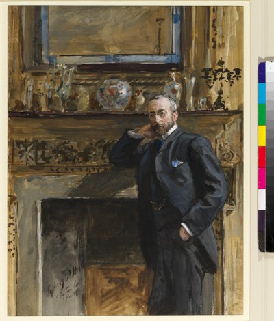 Gentleman dans un intérieur à 5 Fig Tree Court, 1890 - Sydney Prior Hall