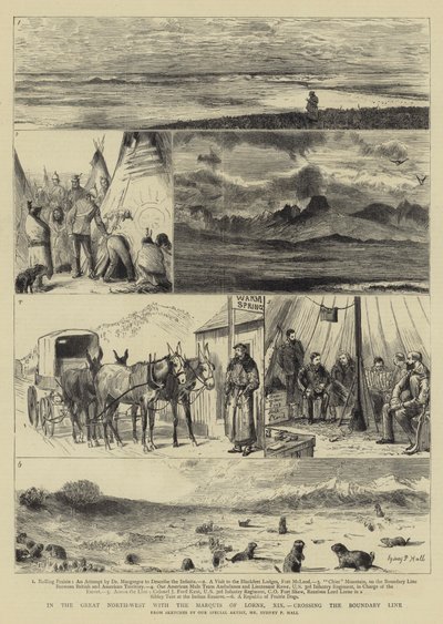 Dans le Grand Nord-Ouest avec le marquis de Lorne, XIX, traversant la ligne de démarcation - Sydney Prior Hall