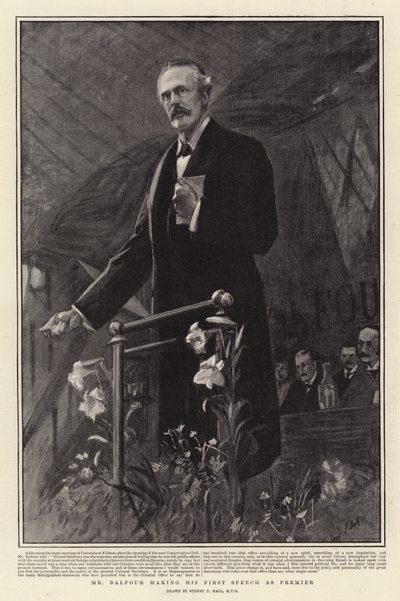 M. Balfour prononçant son premier discours en tant que Premier ministre - Sydney Prior Hall