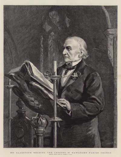 M. Gladstone lisant les leçons dans l