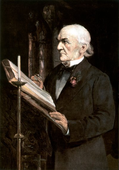 M. Gladstone lisant les leçons à l
