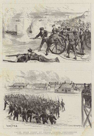 Combat naval simulé à Whale Island, Portsmouth - Sydney Prior Hall