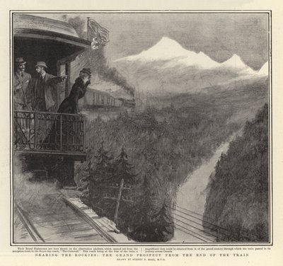 Approchant des Rocheuses, la grande perspective depuis la fin du train - Sydney Prior Hall