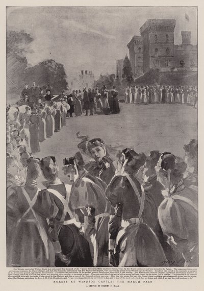 Infirmières au château de Windsor, le défilé - Sydney Prior Hall