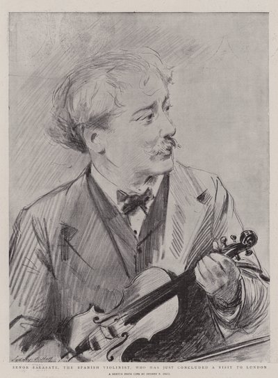 Señor Sarasate, le violoniste espagnol, qui vient de terminer une visite à Londres - Sydney Prior Hall