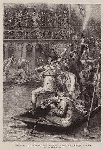 Les Huit à Oxford, le retour du bateau qui a heurté - Sydney Prior Hall