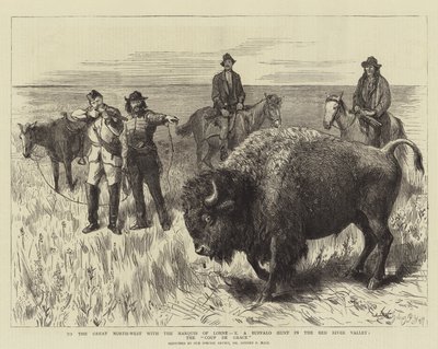 Vers le Grand Nord-Ouest avec le Marquis de Lorne, X, une chasse au bison dans la vallée de la rivière Rouge, le coup de grâce - Sydney Prior Hall