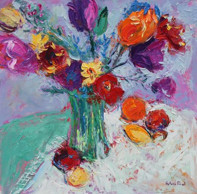 Tulipes et fruits - Sylvia Paul