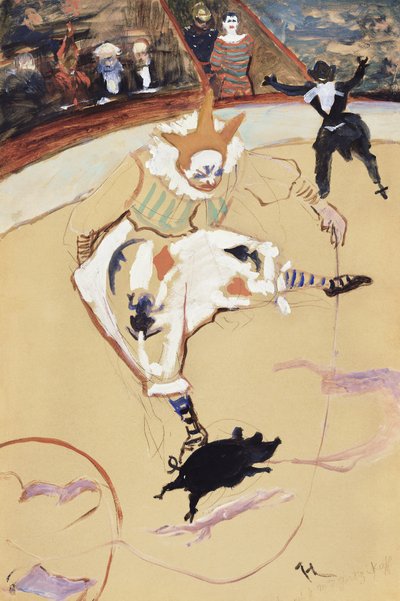 Au cirque Fernando Medrano avec un porcelet (vers 1889) - TOULOUSE LAUTREC