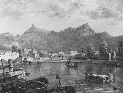 Port Louis, Maurice, du côté est du port, vers 1830 - T. (after) Bradshaw