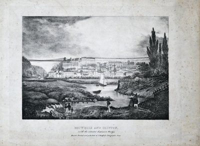 Hotwells et Clifton, c.1831 (lithographie sur papier) - T. Bedford