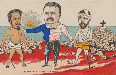 Roosevelt : Assez ! - Enough ! - Genug ! Une caricature sur le traité de Portsmouth, 1905 - T. Bianco