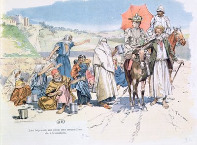 Lépreux hors des murs de Jérusalem, 1892 - T. de Haener