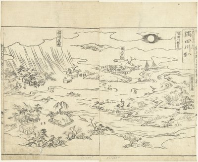 Huit vues sur la rivière Sumida (Ehon kojidan) - Tachibana Morikuni
