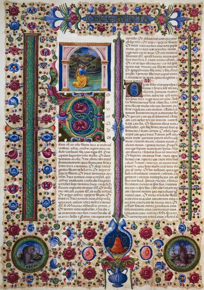 Incipit du Livre du Prophète Osée, du Volume II de la Bible de Borso d