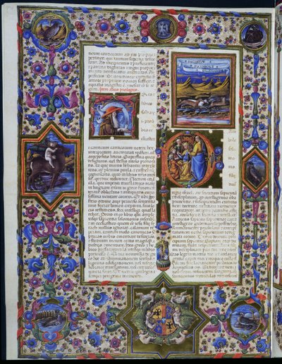 Incipit de la parabole de Salomon, du premier volume de la Bible de Borso d