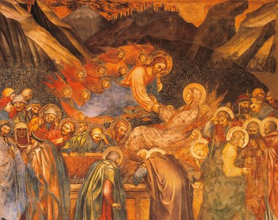 Ascension de la Vierge au ciel, scène de la Vie de la Vierge - Taddeo di Bartolo