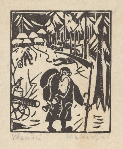 Le temps - un vieillard dans la forêt - Tadeusz Makowski