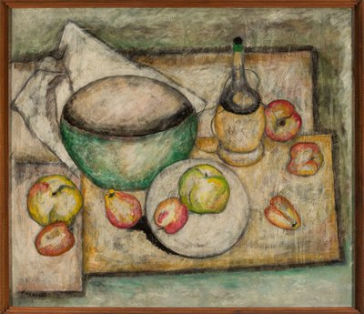 Nature morte au bol vert et aux fruits - Tadeusz Makowski
