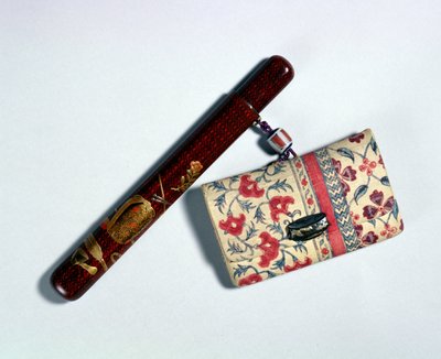 Pochette à tabac et porte-pipe, japonais, 19ème siècle - Taishin Ikeda