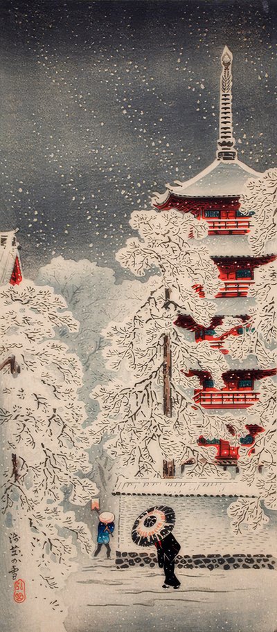 Neige à Asakusa, Yedo, province de Musashi - Takahashi Hiroaki