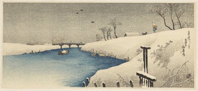 Neige sur la rivière Ayase - Takahashi Hiroaki